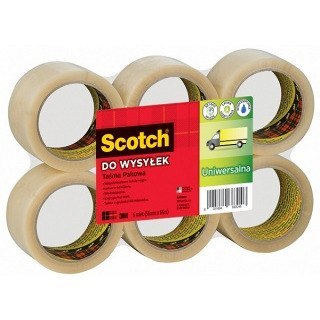 Taśma pakowa Scotch 371 50mm/66m Hot-melt przezroczysta (6) Scotch Taśma pakowa Scotch 371 50mm/66m Hot-melt przezroczysta (6) Scotch