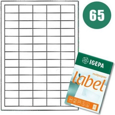 ETYKIETY A4 IGEPA 38,1*21,2mm BIAŁE (100) Igepa ETYKIETY A4 IGEPA 38,1*21,2mm BIAŁE (100) Igepa