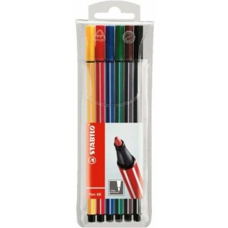FLAMASTER STABILO PEN 68 6 KOLORÓW Stabilo