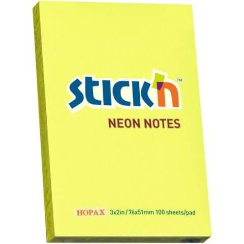 KARTECZKI STICK'N 51*76mm ŻÓŁTE NEON (100) STICK'N KARTECZKI STICK'N 51*76mm ŻÓŁTE NEON (100) STICK'N