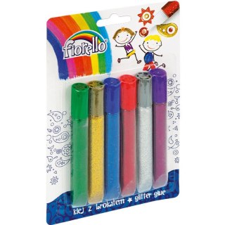 KLEJ Z BROKATEM FIORELLO 13ml*6 KOLORÓW FIORELLO
