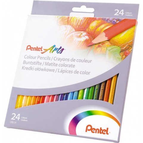 KREDKI OŁÓWKOWE PENTEL 24 KOLORY Pentel