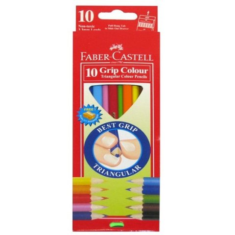 KREDKI TRÓJKĄTNE FABER-CASTELL 10 KOLORÓW Faber-Castell KREDKI TRÓJKĄTNE FABER-CASTELL 10 KOLORÓW Faber-Castell
