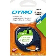 TAŚMA DYMO LETRATAG 12mm*4m PAPIEROWA BIAŁA Dymo