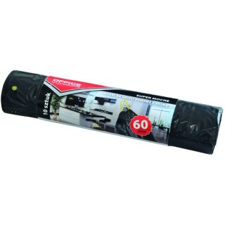 Worki na śmieci Office Products 60L LDPE z taśmą czarne (10) Office Products