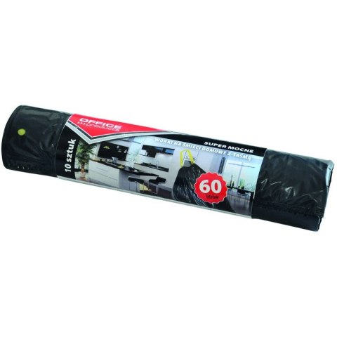 Worki na śmieci Office Products 60L LDPE z taśmą czarne (10) Office Products