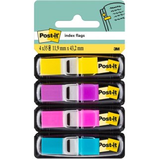 ZAKŁADKI POST-IT 12*43mm 4 KOLORY NEON (4*35) Post-it