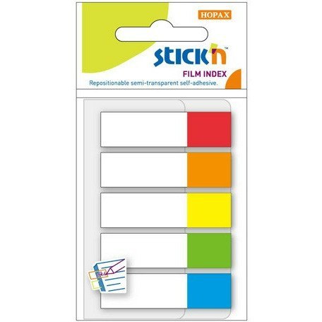 ZAKŁADKI STICK'N 12*45mm 5 KOLORÓW (5*20) STICK'N ZAKŁADKI STICK'N 12*45mm 5 KOLORÓW (5*20) STICK'N