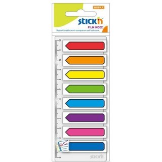 ZAKŁADKI STICK'N 12*45mm 8 KOLORÓW + LINIJKA (8*15) STICK'N