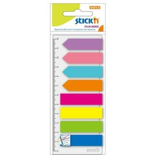 ZAKŁADKI STICK'N 12*45mm 8 KOLORÓW + LINIJKA (8*25) STICK'N