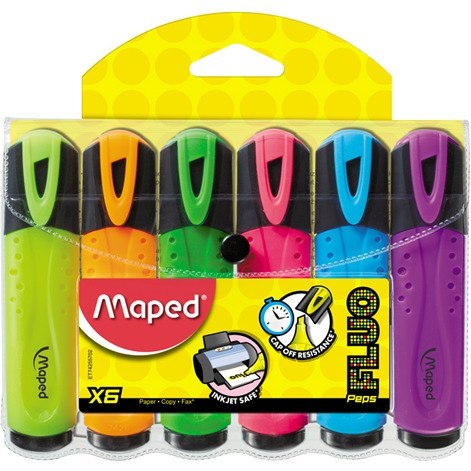 ZAKREŚLACZE MAPED FLUO PEPS 6 KOLORÓW Maped ZAKREŚLACZE MAPED FLUO PEPS 6 KOLORÓW Maped