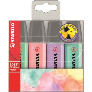 ZAKREŚLACZE STABILO BOSS ORIGINAL 4 KOLORY PASTEL Stabilo