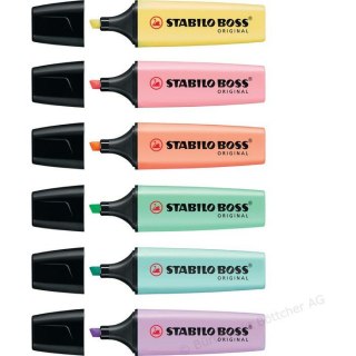 ZAKREŚLACZE STABILO BOSS ORIGINAL 6 KOLORÓW PASTEL Stabilo