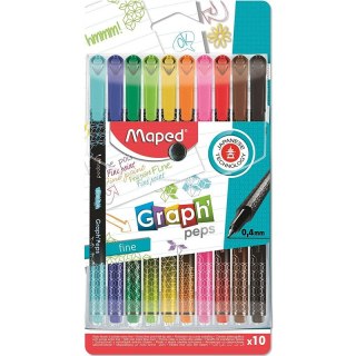 CIENKOPISY MAPED GRAPH'PEPS DECO 0,4mm 10 KOLORÓW Maped