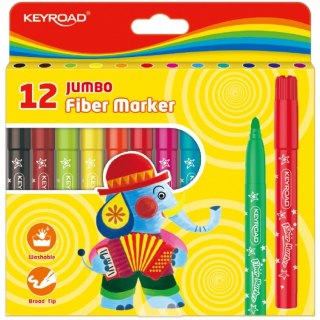 Flamastry Keyroad Fiber Marker Jumbo 12 kolorów KEYROAD