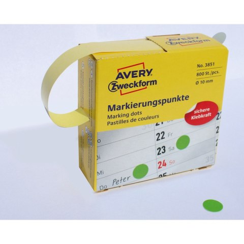 KÓŁKA AVERY śr.10mm TRWAŁE ZIELONE (800) Avery Zweckform KÓŁKA AVERY śr.10mm TRWAŁE ZIELONE (800) Avery Zweckform