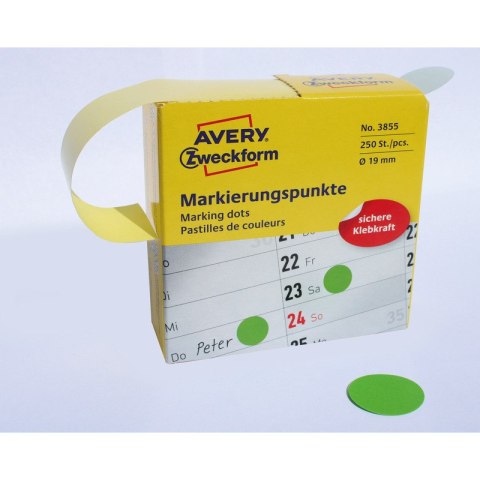 KÓŁKA AVERY śr.19mm TRWAŁE ZIELONE (250) Avery Zweckform KÓŁKA AVERY śr.19mm TRWAŁE ZIELONE (250) Avery Zweckform