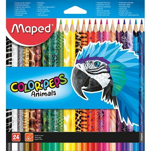 KREDKI OŁÓWKOWE MAPED COLOR'PEPS ANIMALS 24 KOLORY Maped KREDKI OŁÓWKOWE MAPED COLOR'PEPS ANIMALS 24 KOLORY Maped