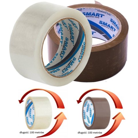 TAŚMA PAKOWA SMART 48mm/100m AKRYL PRZEZROCZYSTA Smart TAŚMA PAKOWA SMART 48mm/100m AKRYL PRZEZROCZYSTA Smart