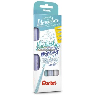 Zestaw do liternictwa Pentel Brush Sign Pen "Niebieskie migdały" Pentel
