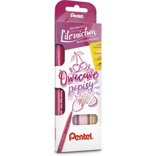 Zestaw do liternictwa Pentel Brush Sign Pen "Owocowe popisy" Pentel