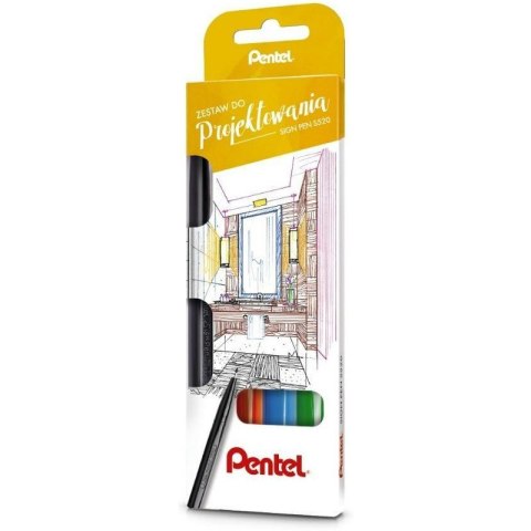 Zestaw do projektowania Pentel Sign Pen S520 Pentel Zestaw do projektowania Pentel Sign Pen S520 Pentel