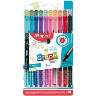 CIENKOPISY MAPED GRAPH'PEPS DECO0,4mm 20 KOLORÓW Maped