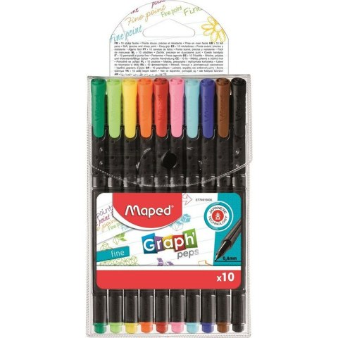 Cienkopisy Maped Graph'Peps 0.4mm 10 kolorów Maped Cienkopisy Maped Graph'Peps 0.4mm 10 kolorów Maped