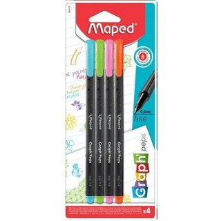 Cienkopisy Maped Graph'Peps 0.4mm 4 kolory Maped