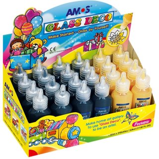 Farby witrażowe Amos Glass Deco 22ml złota i czarna (8+16) Amos