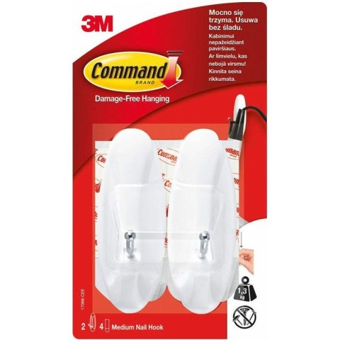 Haczyki Command (z metalowym uchwytem) białe (2) COMMAND Haczyki Command (z metalowym uchwytem) białe (2) COMMAND