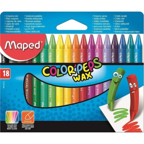 KREDKI ŚWIECOWE MAPED COLOR'PEPS WAX 18 KOLORÓW Maped KREDKI ŚWIECOWE MAPED COLOR'PEPS WAX 18 KOLORÓW Maped