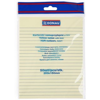 Karteczki Donau 203x150mm w linie żółte (50) Donau