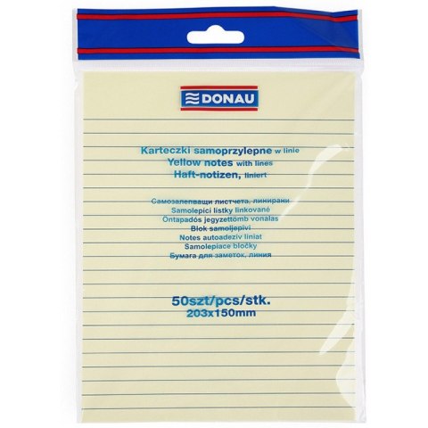 Karteczki Donau 203x150mm w linie żółte (50) Donau Karteczki Donau 203x150mm w linie żółte (50) Donau