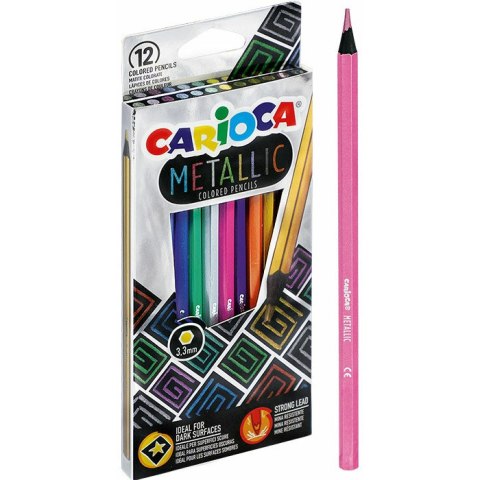 Kredki ołówkowe Carioca Metallic 12 kolorów CARIOCA Kredki ołówkowe Carioca Metallic 12 kolorów CARIOCA