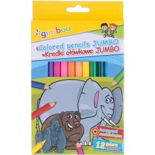 Kredki ołówkowe Gimboo Jumbo 12 kolorów Gimboo