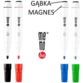 Marker do tablic MemoBe MM351 (z magnesem i gąbką) zielony MemoBe