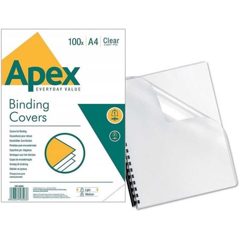 OKŁADKI DO BINDOWNICY APEX A4/150µm TRANSPARENTNE (100) APEX OKŁADKI DO BINDOWNICY APEX A4/150µm TRANSPARENTNE (100) APEX