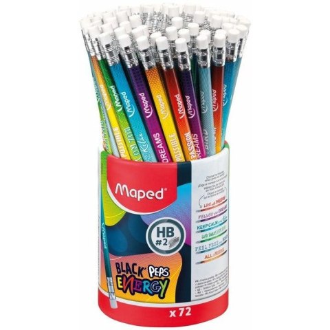 Ołówki Maped Black'Peps Energy HB z gumką (72) Maped Ołówki Maped Black'Peps Energy HB z gumką (72) Maped