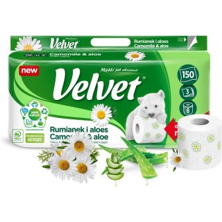 Papier toaletowy Velvet Rumianek i aloes 8 rolek Velvet