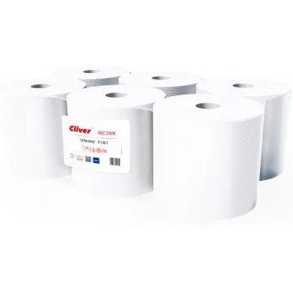 Ręcznik w rolce Cliver 130m 1w makulatura białe (6) Cliver Ręcznik w rolce Cliver 130m 1w makulatura białe (6) Cliver