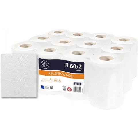 Ręcznik w rolce Ellis 60m 2w celuloza białe (12) Ellis Ręcznik w rolce Ellis 60m 2w celuloza białe (12) Ellis