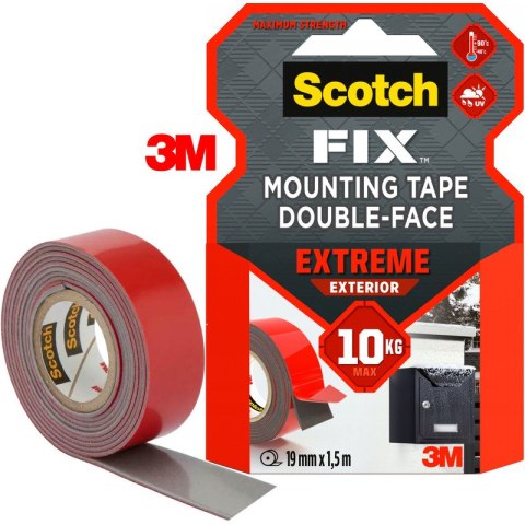 Taśma montażowa Scotch Fix Extreme 19mm/1.5m czarna Scotch Taśma montażowa Scotch Fix Extreme 19mm/1.5m czarna Scotch