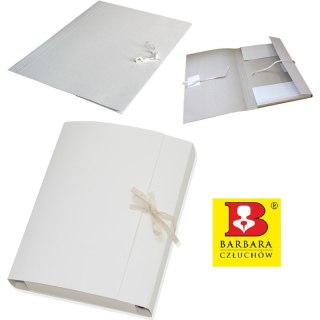 Teczka kartonowa wiązana Barbara A4/50mm/350g biała BARBARA