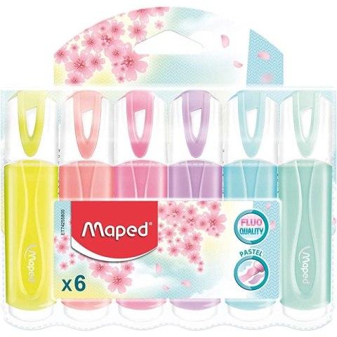 Zakreslacze Maped Fluo'Peps Pastel 6 kolorów Maped Zakreslacze Maped Fluo'Peps Pastel 6 kolorów Maped