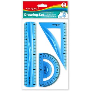 Zestaw Keyroad: linijka 20cm ekierka kątomierz KEYROAD
