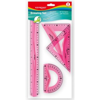 Zestaw Keyroad: linijka 30cm 2 ekierki kątomierz KEYROAD