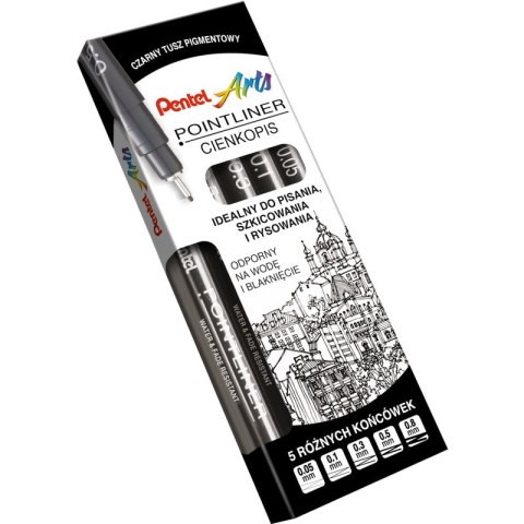Cienkopisy Pentel PointLiner 0.05|0.1|0.3|0.5|0.8mm czarne Pentel Cienkopisy Pentel PointLiner 0.05|0.1|0.3|0.5|0.8mm czarne Pentel