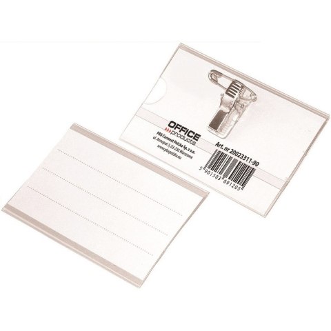 Identyfikator Office Products 90x57mm z klipsem i agrafką Office Products Identyfikator Office Products 90x57mm z klipsem i agrafką Office Products