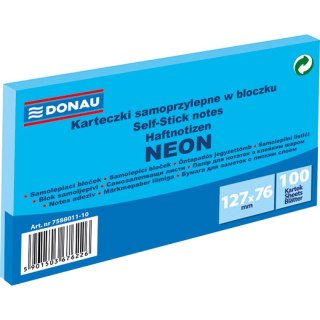 Karteczki Donau 127x76mm neon niebieskie (100) Donau